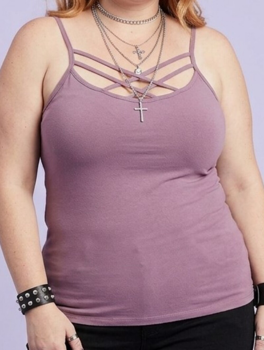 Torrid Plum Purple Criss-Cross Strappy Camisole Tank Top w/adjustable Straps